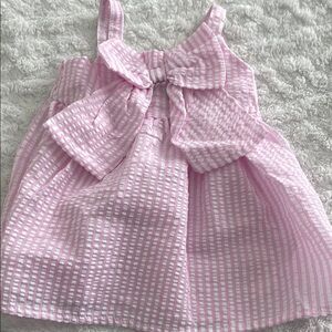Pink Striped Baby Dress with Bow
